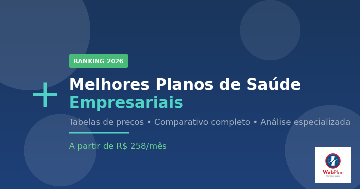 Melhores Planos de Saúde Empresariais 2026: Preços a partir de R$ 258