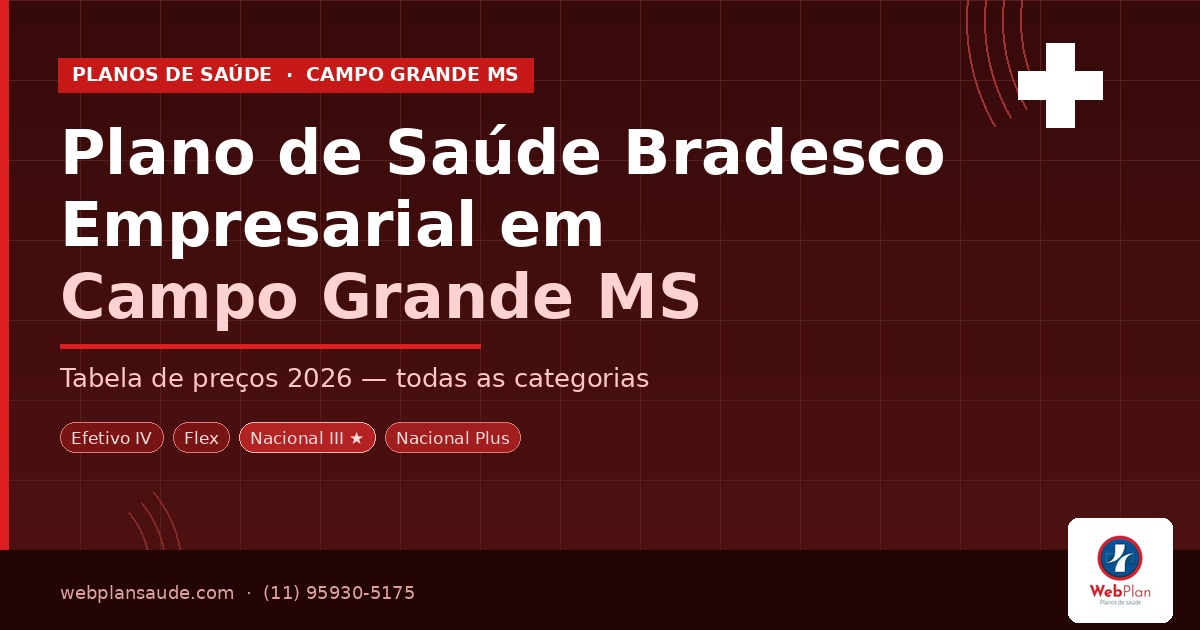 Plano de Saúde Bradesco Empresarial em Campo Grande MS: Tabela de Preços 2026