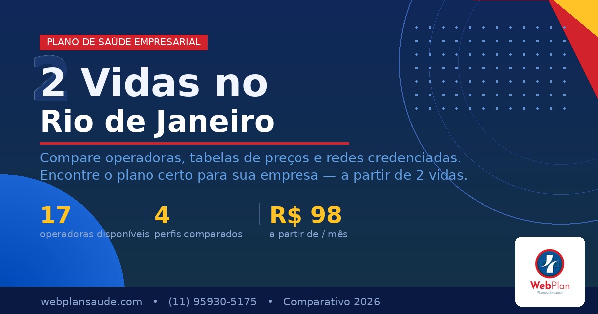 Plano de Saúde Empresarial 2 Vidas no Rio de Janeiro: [Comparativo Completo 2026]