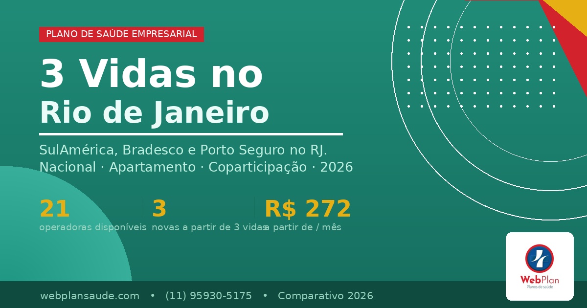 Plano de Saúde Empresarial 3 Vidas no Rio de Janeiro: Comparativo Completo 2026