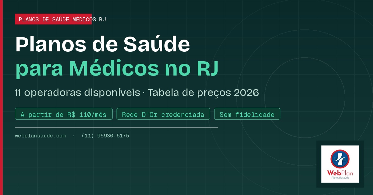 Planos de Saúde para Médicos no Rio de Janeiro: Tabela de Preços 2026