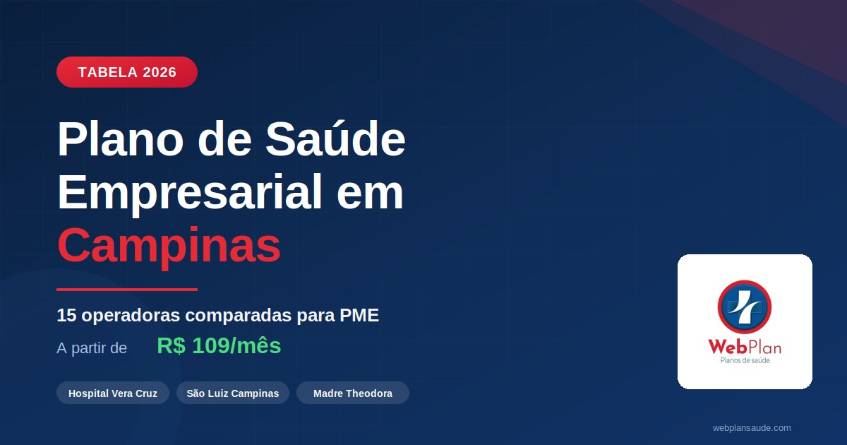 Plano de Saúde Empresarial em Campinas: Tabela de Preços 2026