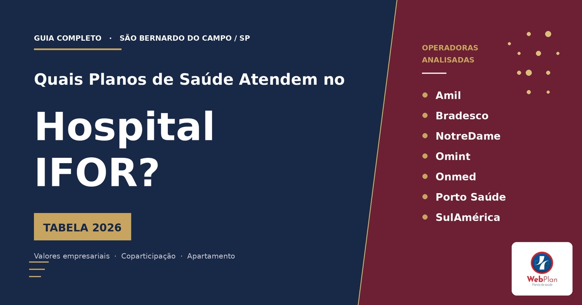 Quais Planos de Saúde Atendem no Hospital IFOR de São Bernardo do Campo | Tabela 2026.