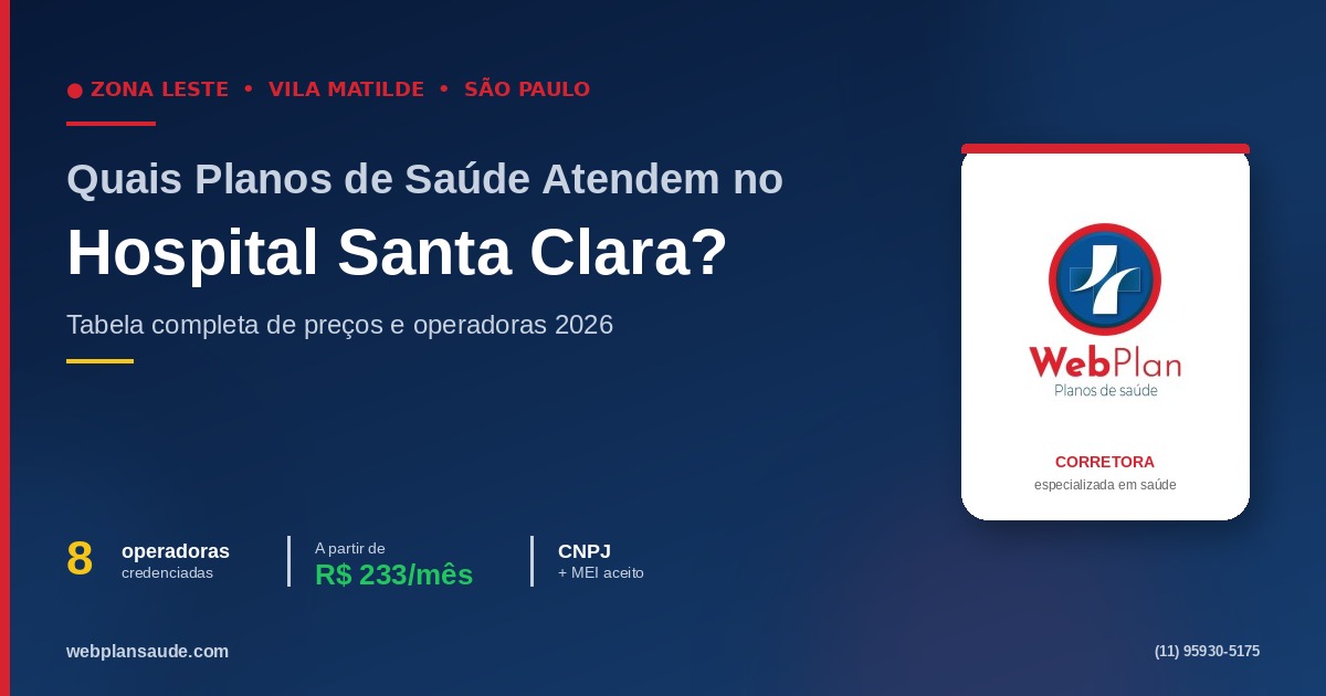 Quais Planos de Saúde Atendem no Hospital Santa Clara? Valores 2026