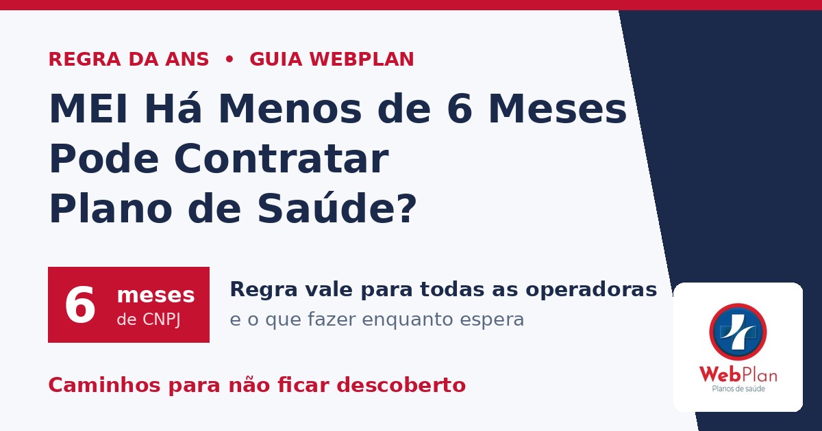 MEI Há Menos de 6 Meses Pode Contratar Plano de Saúde? Regra ANS